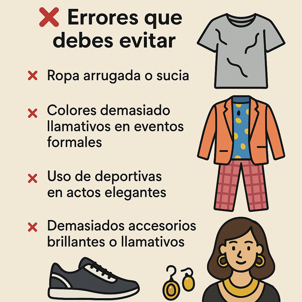 Detalle de errores de vestimenta en un conjunto