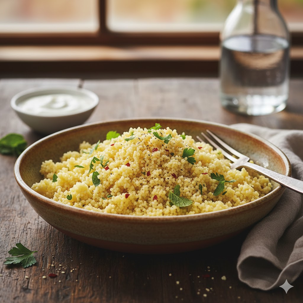 [Cuscús básico servido]