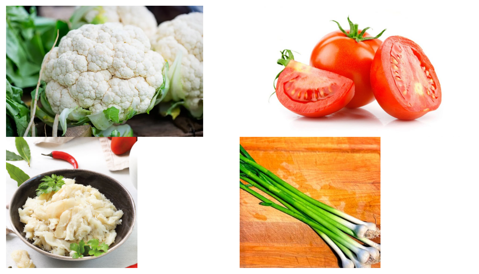 Ingredientes de la paella de bacalao y col