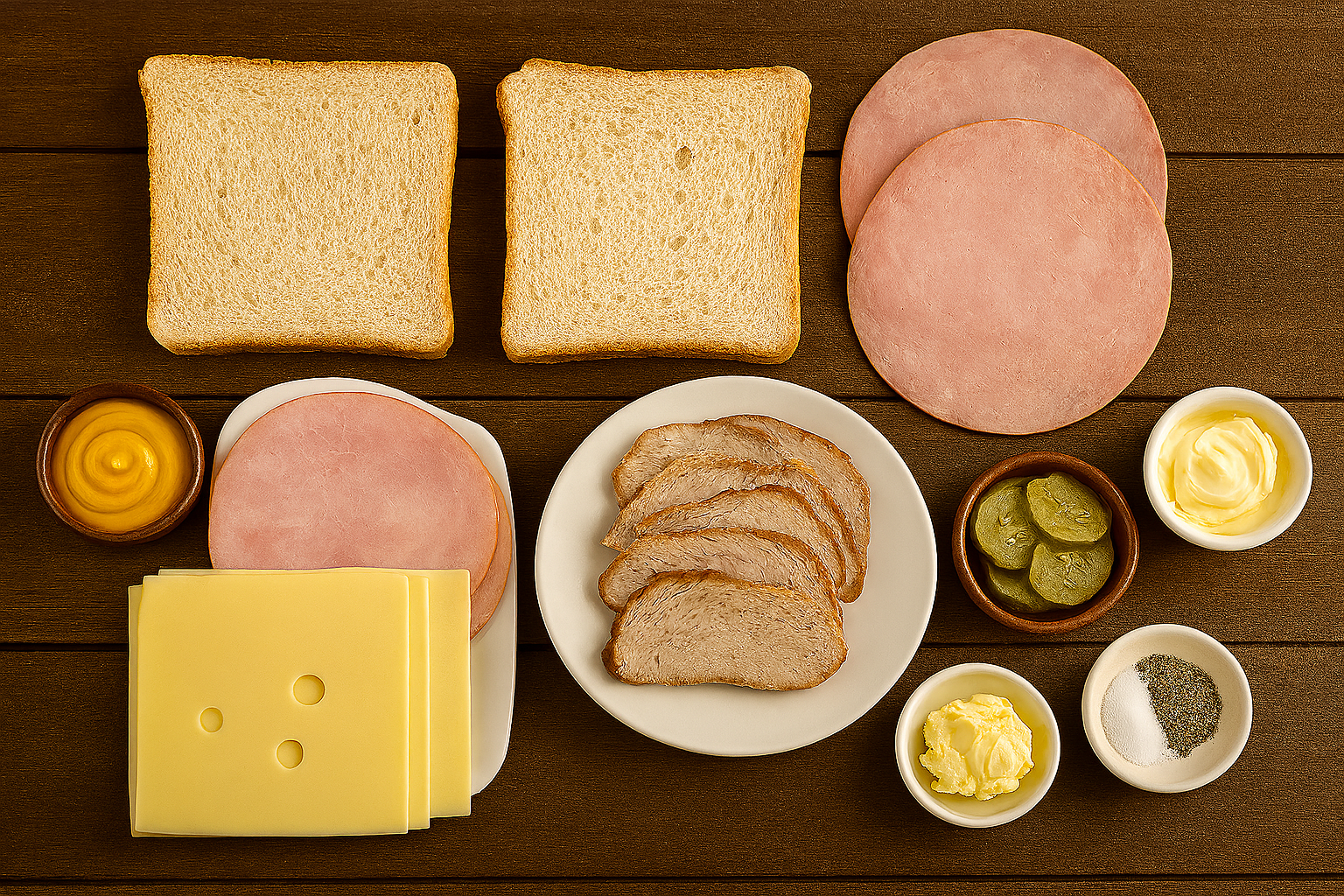 Ingredientes sándwich mixto