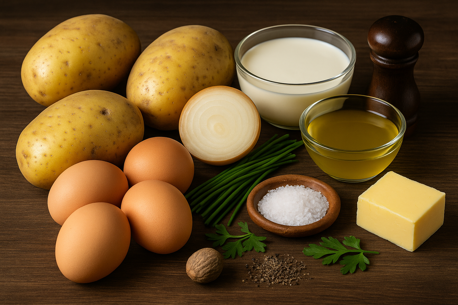 Ingredientes Huevos a Baja Temperatura con Crema de Patatas