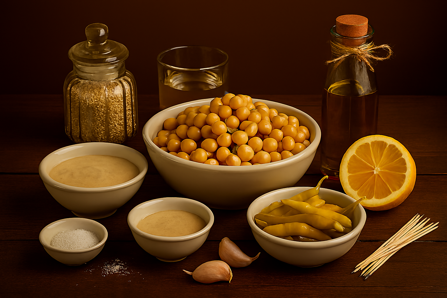 Ingredientes hummus clásico