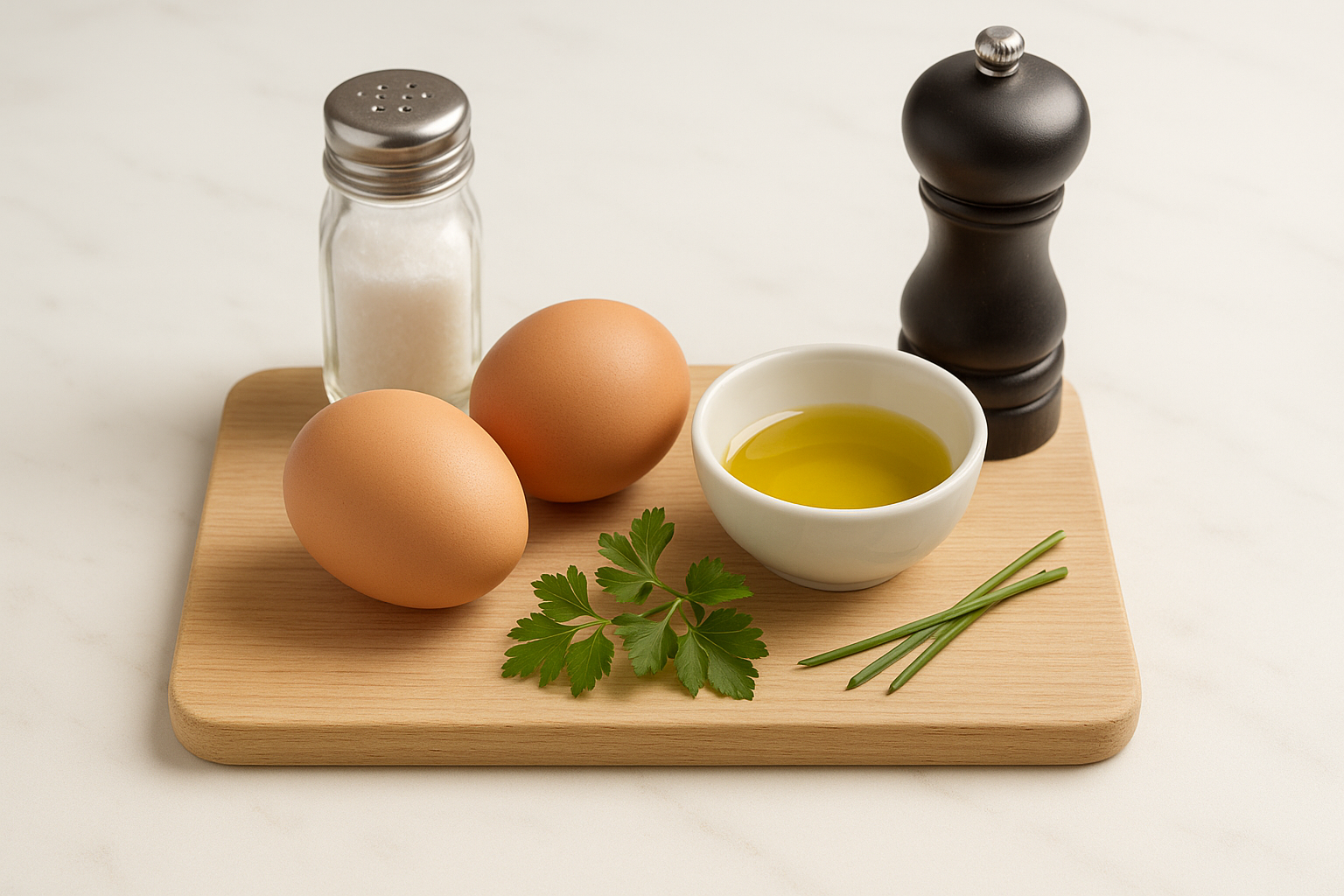 Ingredientes: huevos, aceite de oliva y sal