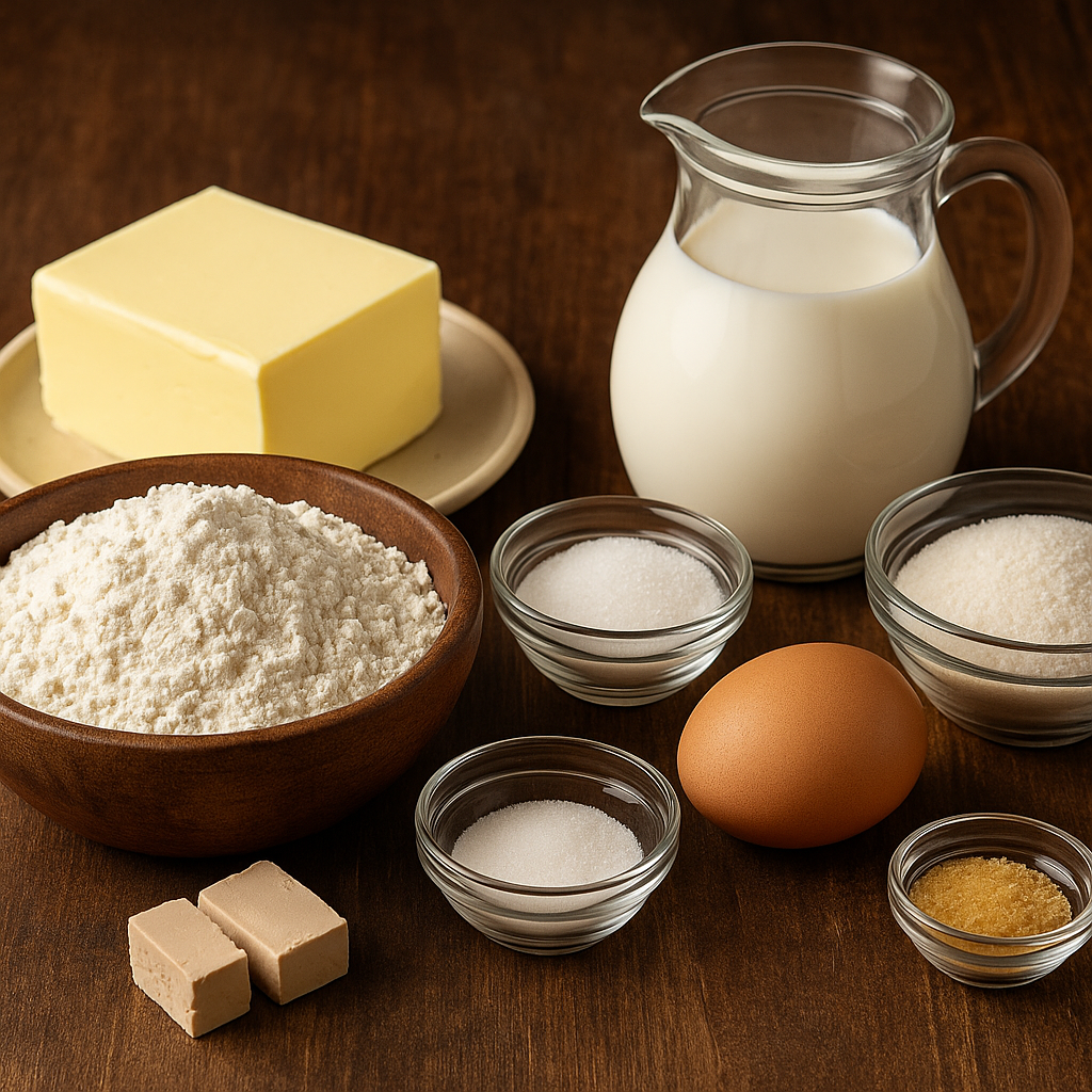 Ingredientes para croissants caseros