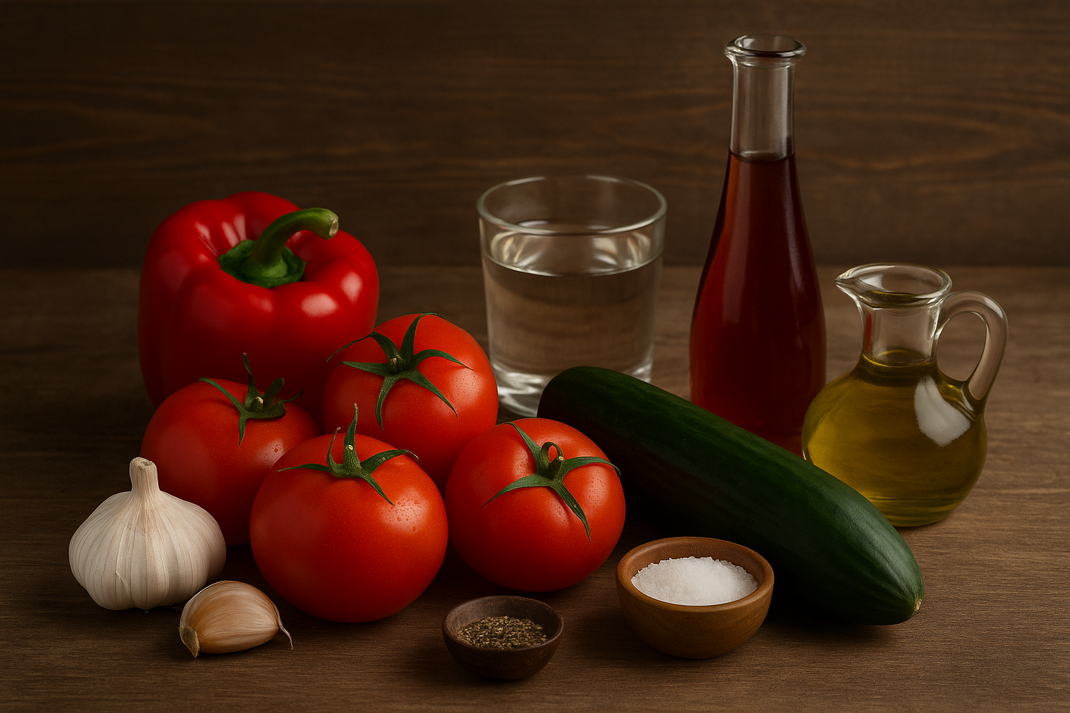 Ingredientes para gazpacho andaluz
