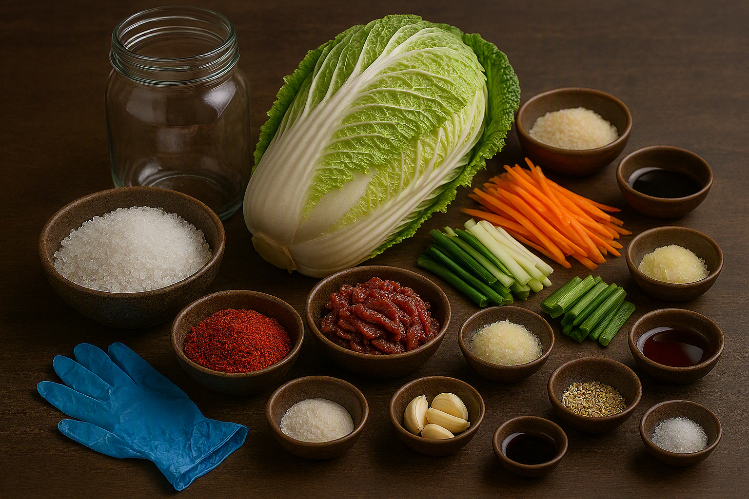 Ingredientes para preparar kimchi coreano