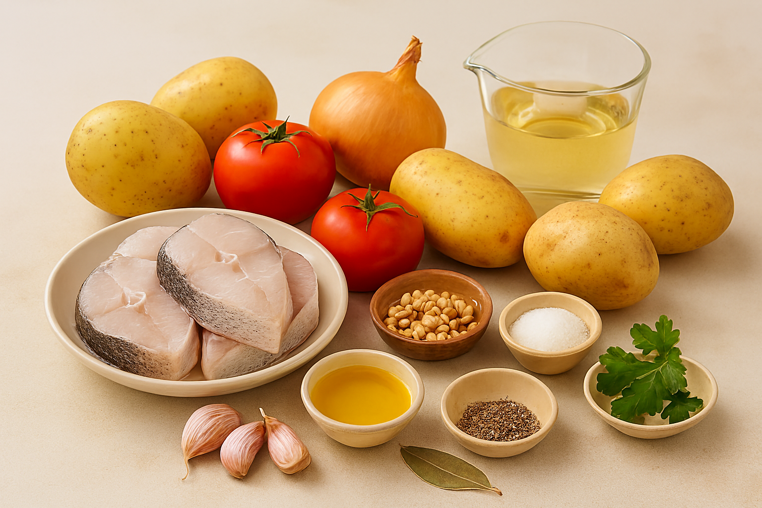 Ingredientes Cazuela de Merluza con Patatas