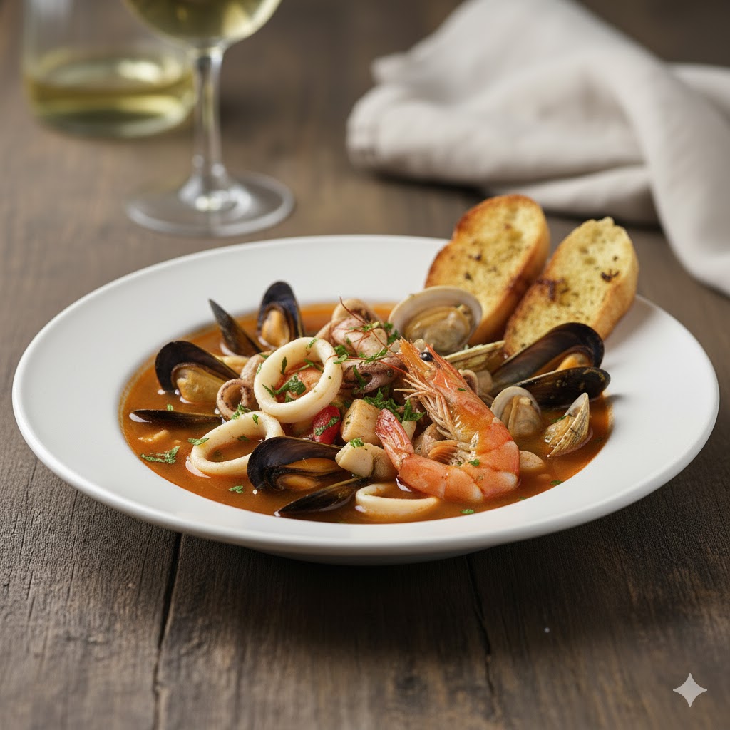 Sopa de Marisco servida