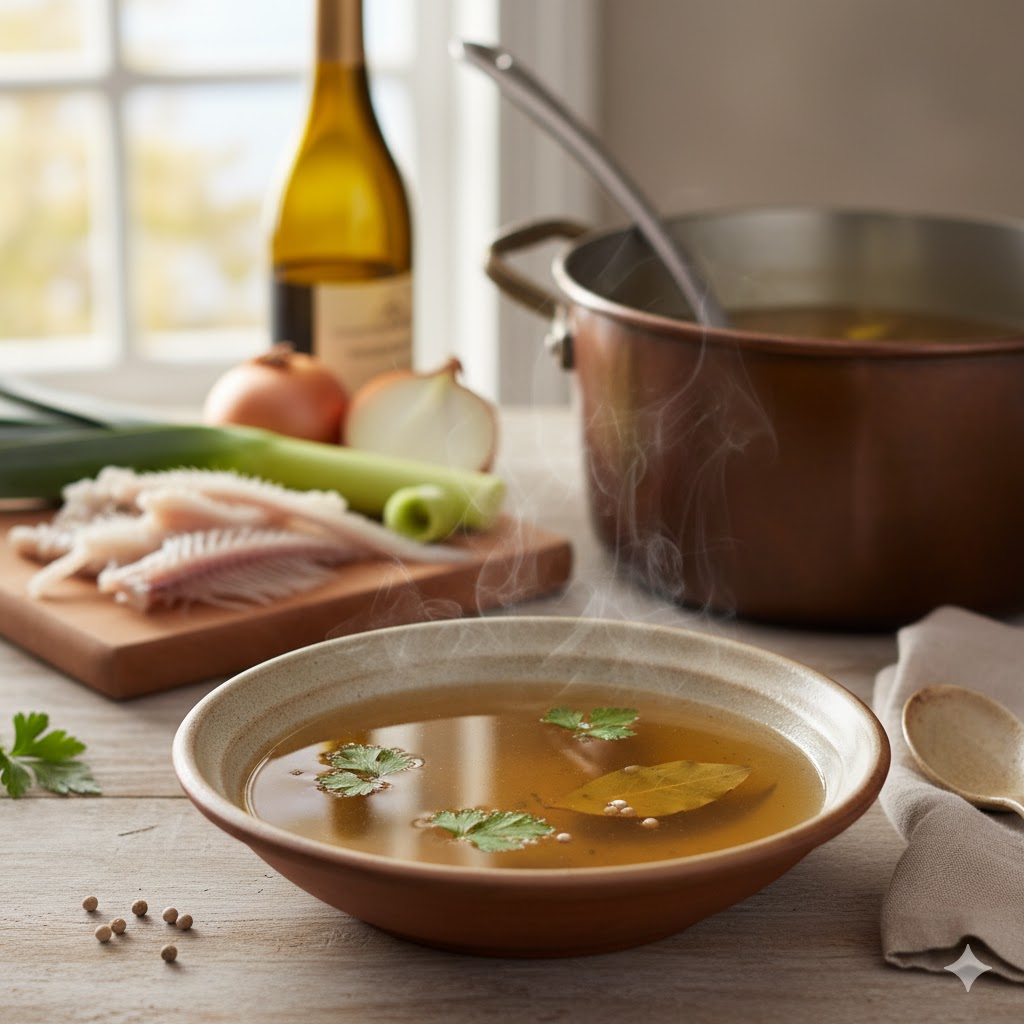 Fumet de pescado terminado