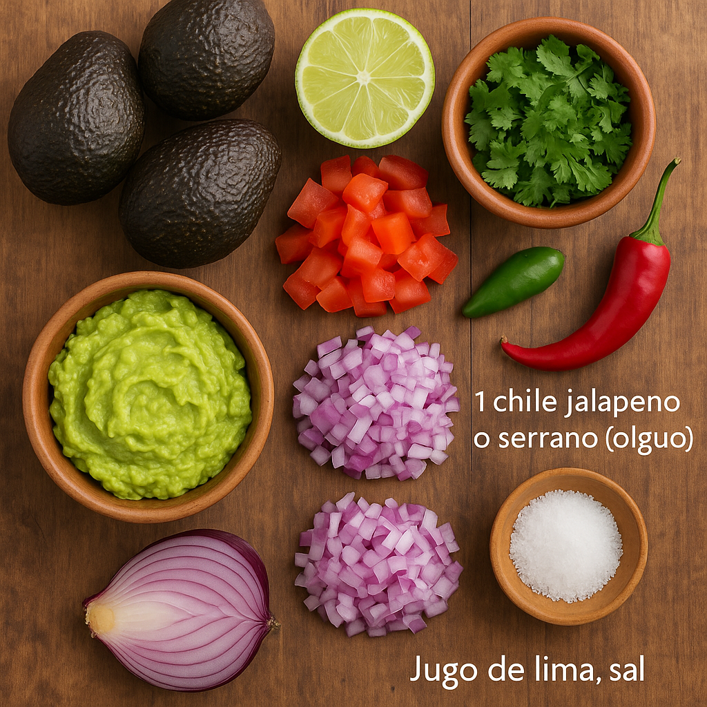 Ingredientes guacamole