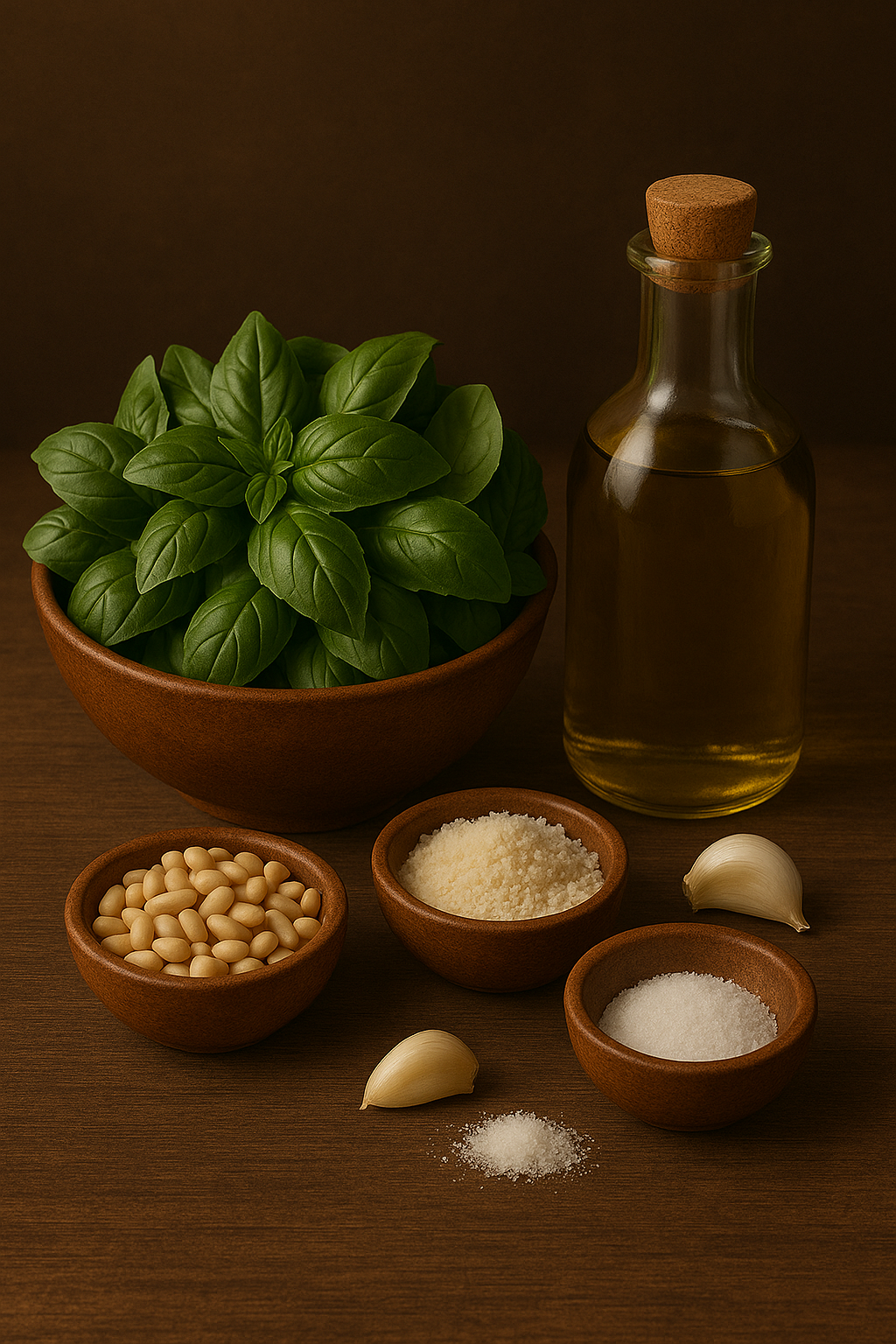Ingredientes para pesto genovés