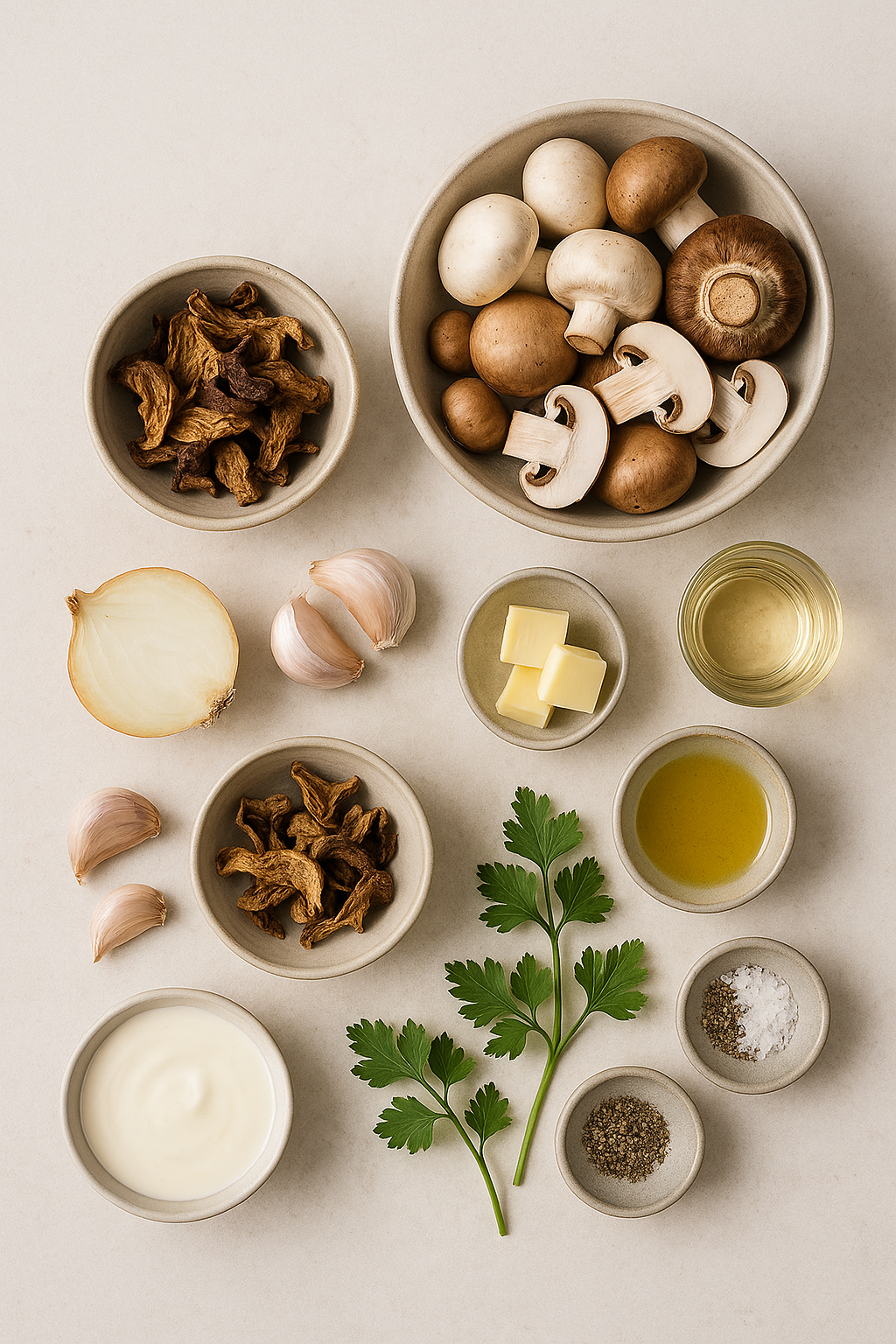 Ingredientes salsa de setas