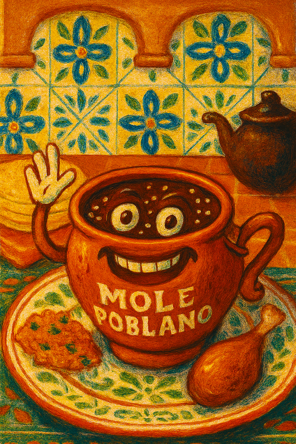 Mole poblano servido