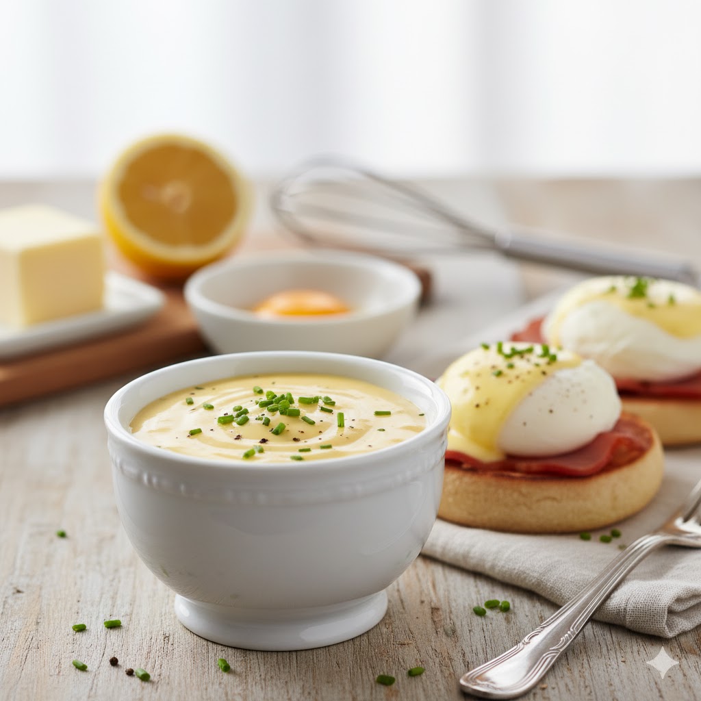 Salsa holandesa lista para servir