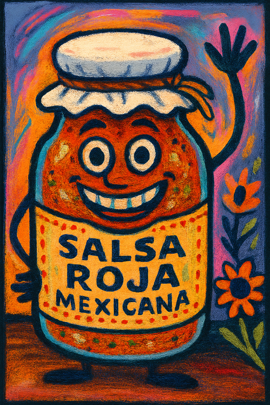 Salsa roja mexicana en mesa