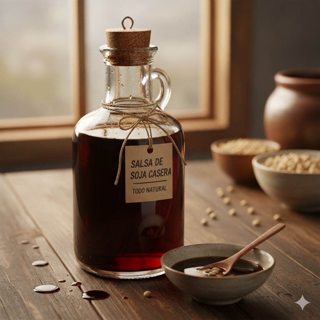 Salsa de soja en cuenco