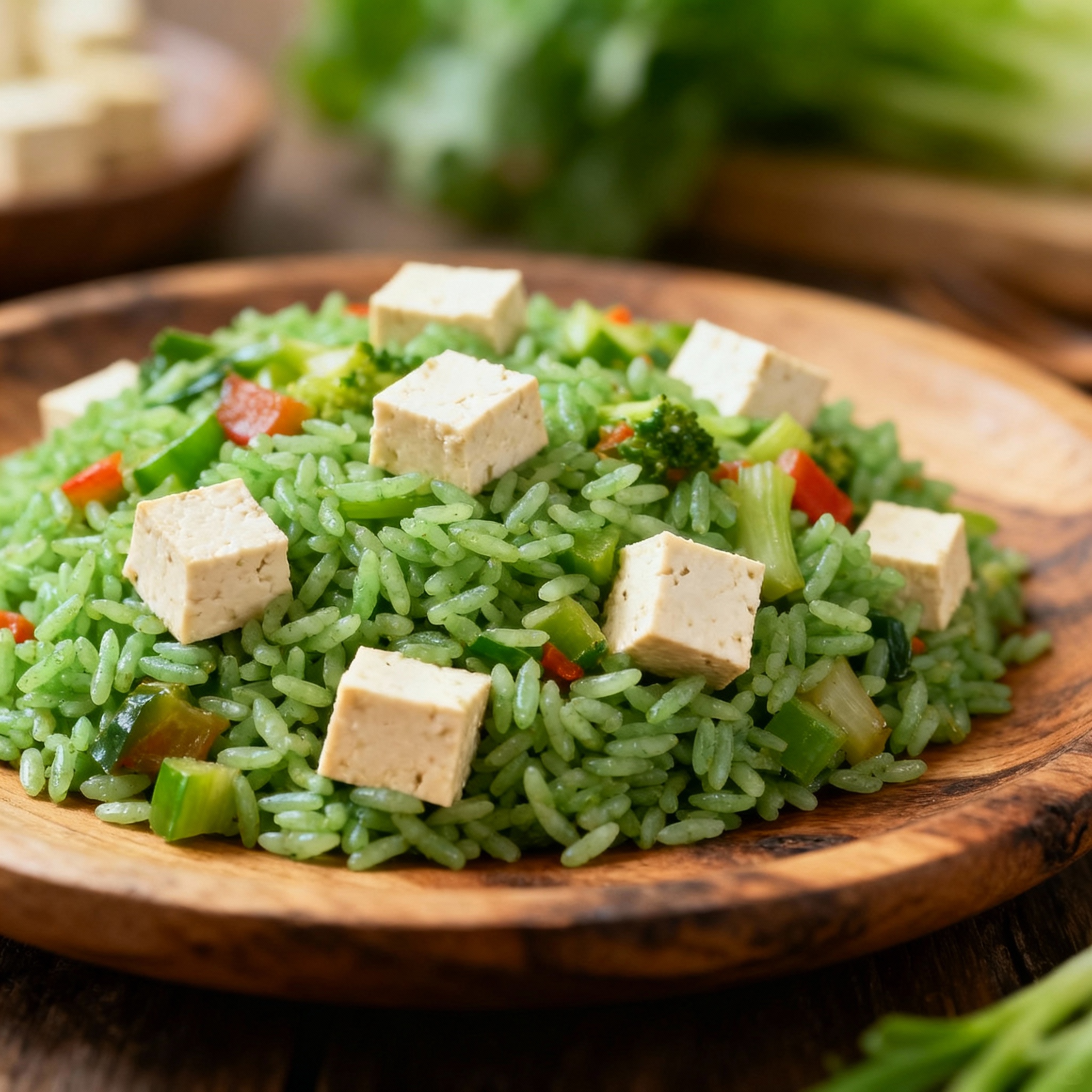 Arroz Verde con Tofu