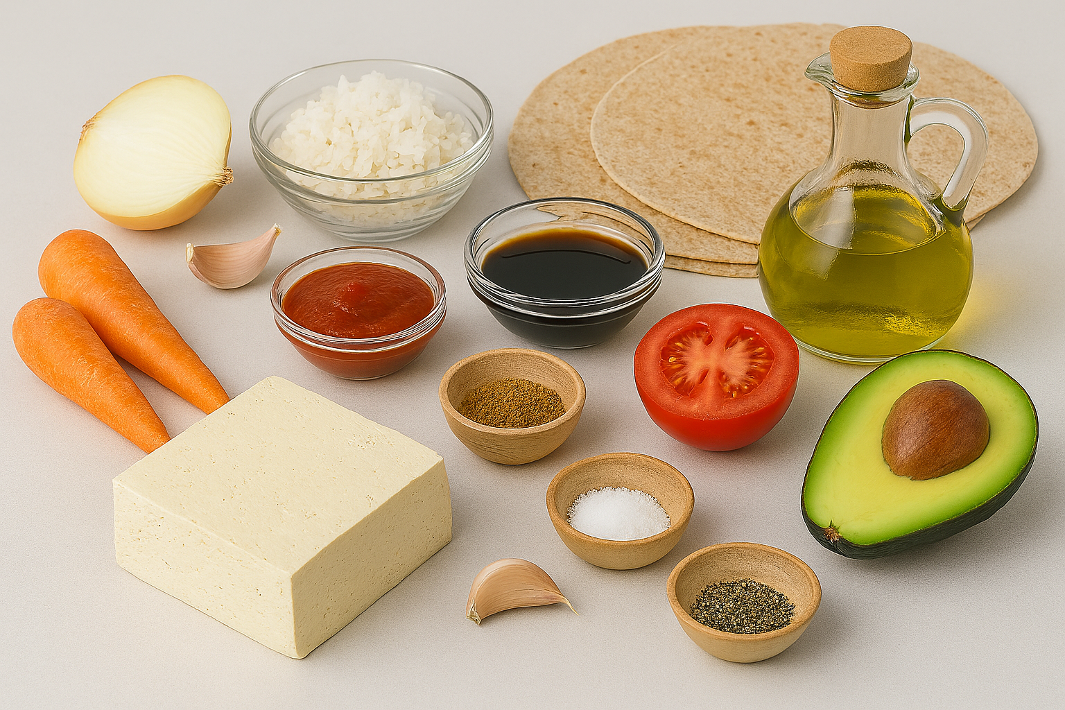 Ingredientes Burritos Veganos de Tofu