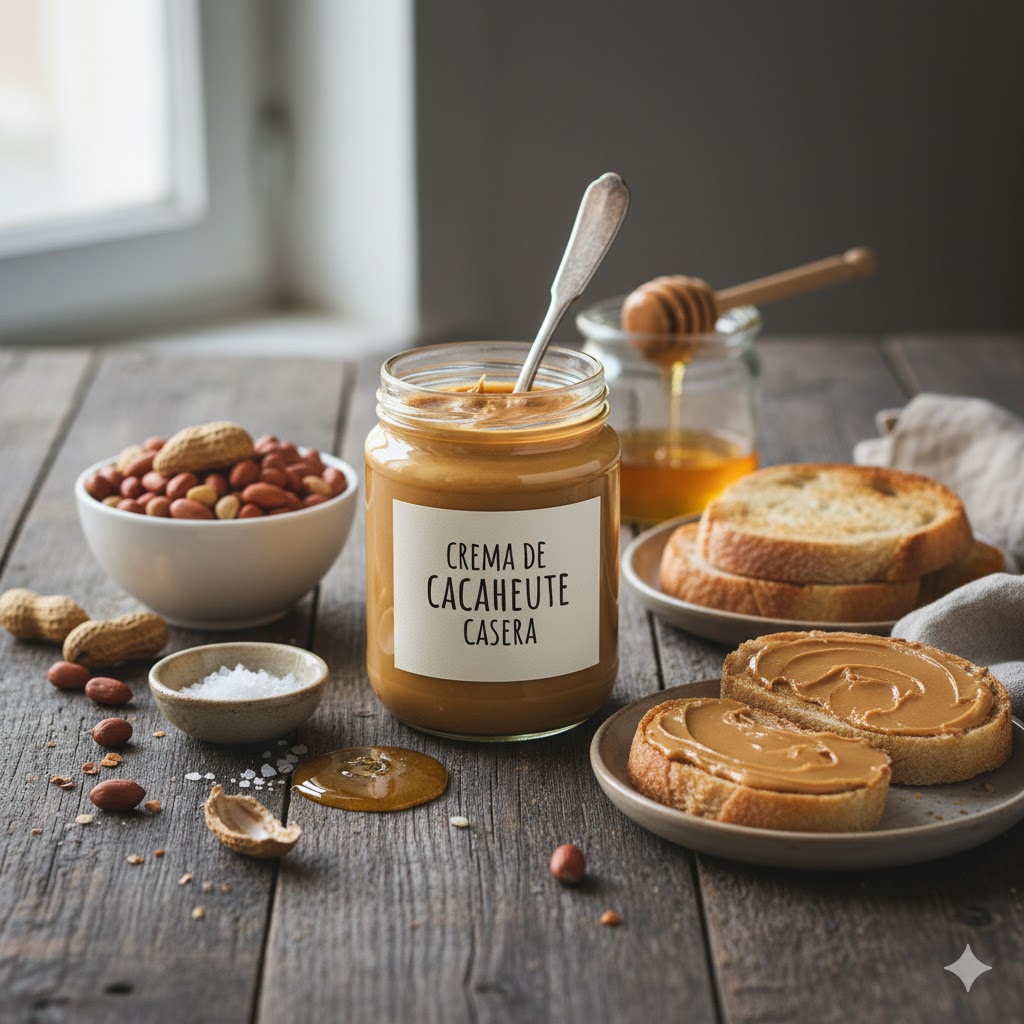 Crema de Cacahuete Casera servida