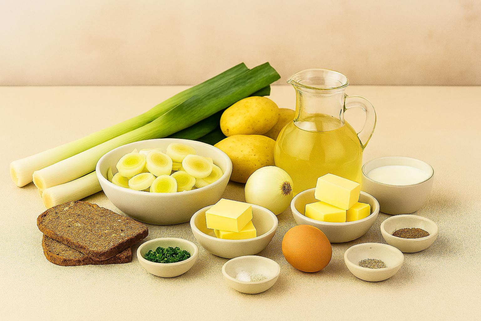 Ingredientes Crema de Puerro y Patata (Vichyssoisse Caliente)