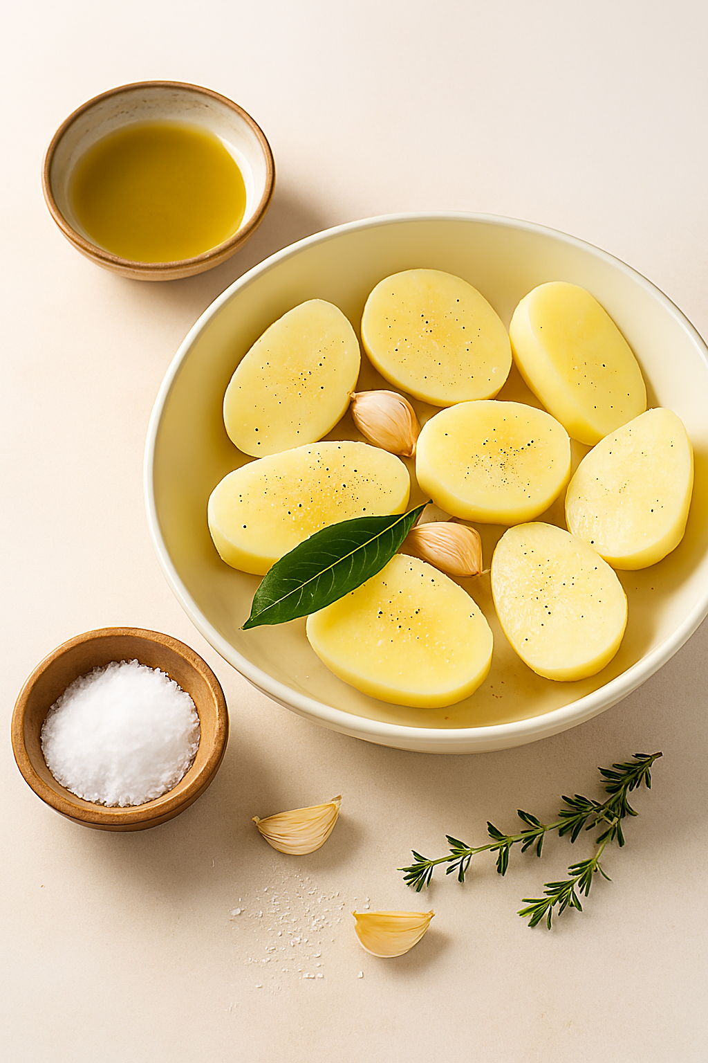 Ingredientes patatas confitadas