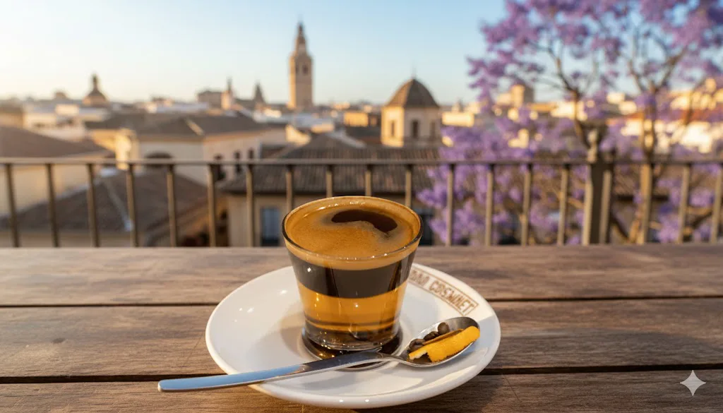 Cremaet valenciano terminado con las capas de ron aromatizado, café y crema