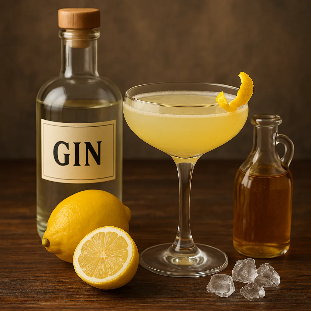 Ginebra, miel, limón y naranja para preparar Bee's Knees