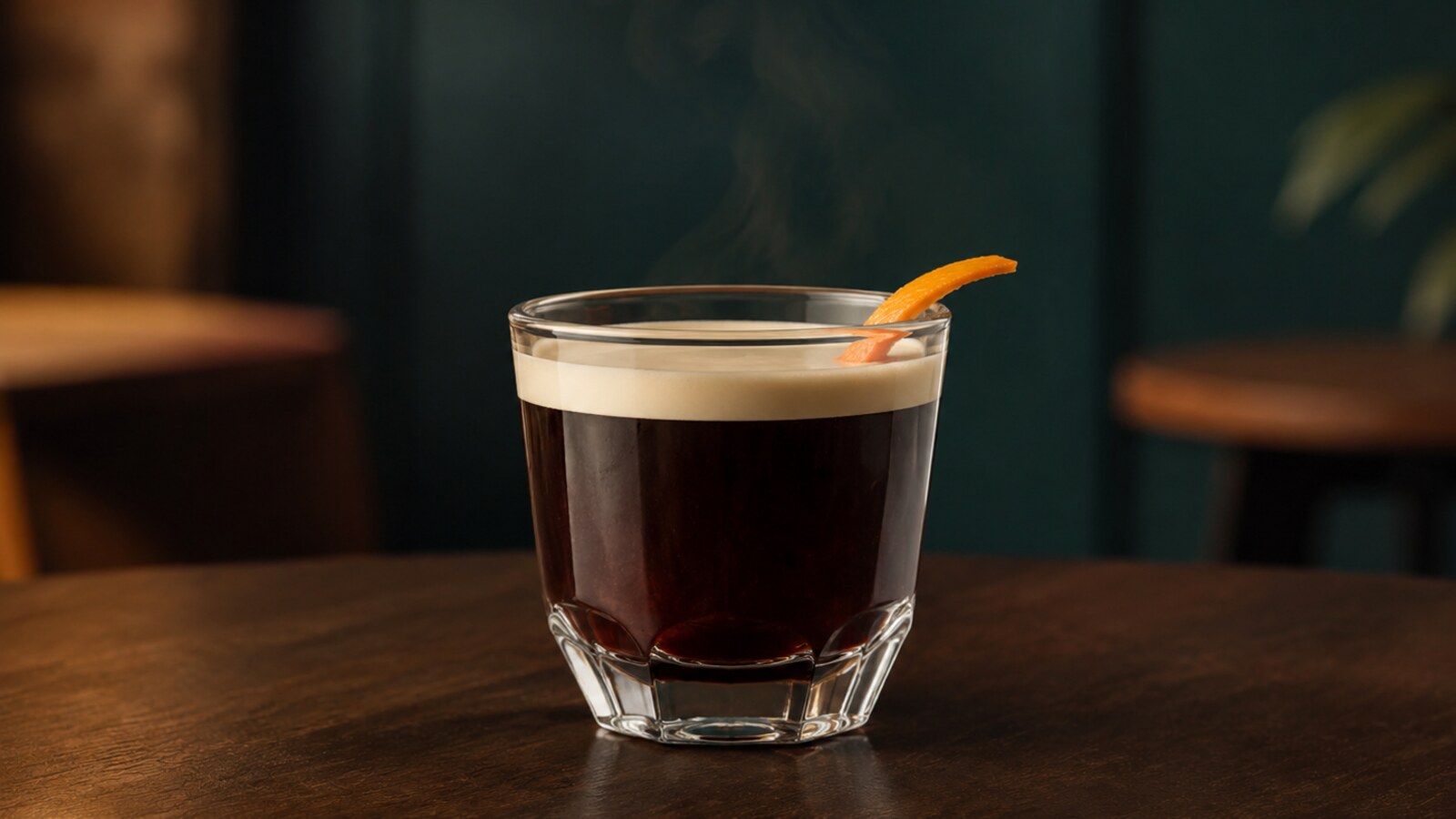 Café Calypso oscuro con una capa fina de nata