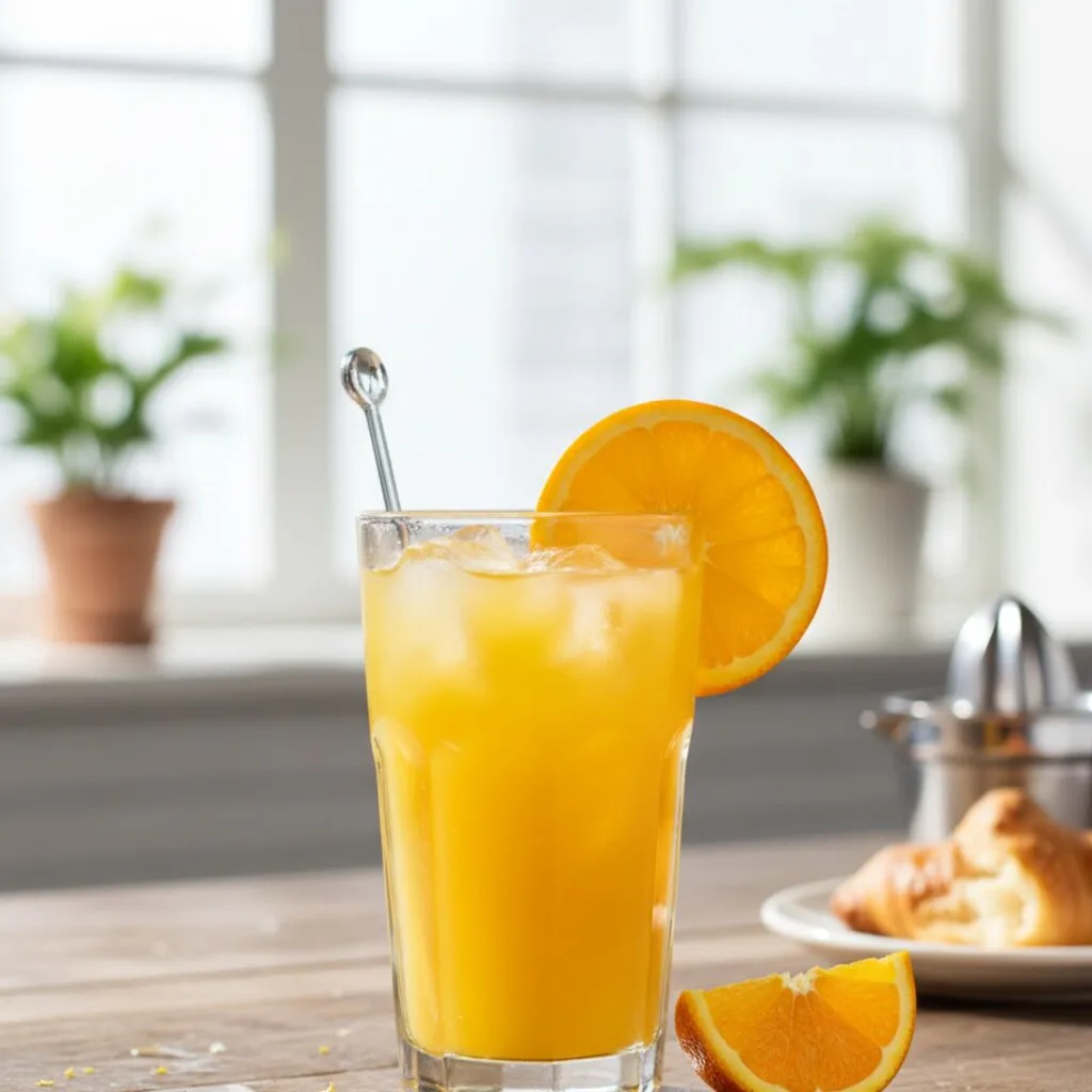 Destornillador terminado con vodka, naranja y hielo