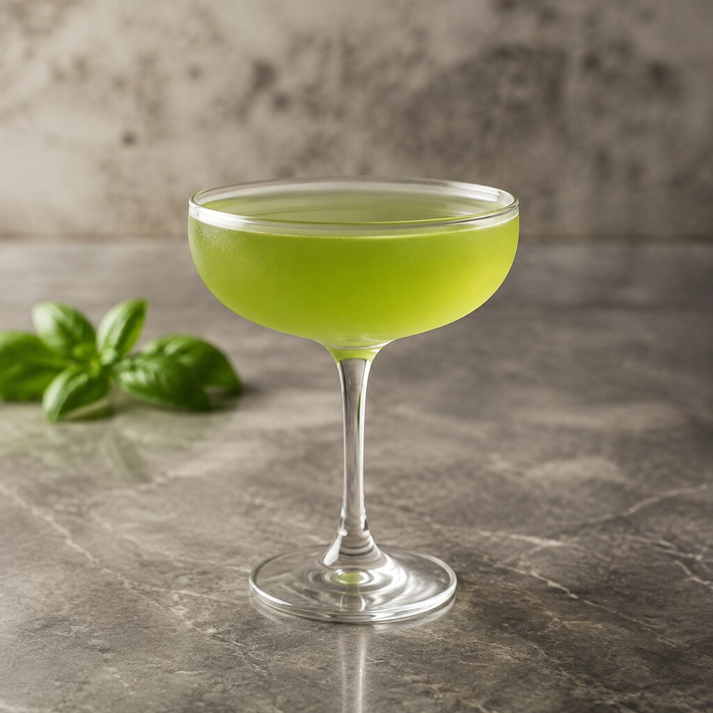 Gin Basil Smash verde de ginebra, limón y albahaca