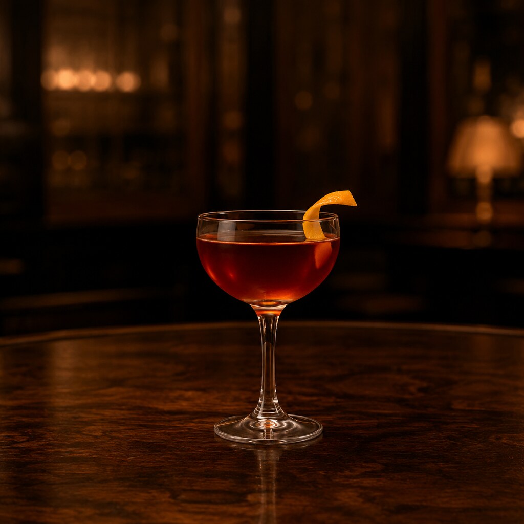 Hanky Panky de ginebra, vermut rojo y Fernet con naranja