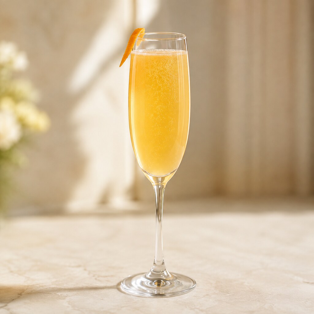Mimosa de zumo de naranja y Prosecco con burbuja fina