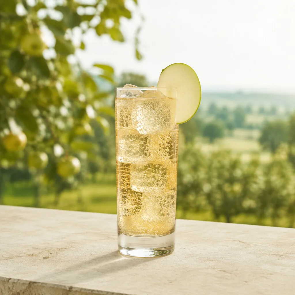 Normandy Mule en vaso alto con Calvados, ginger beer y manzana fresca