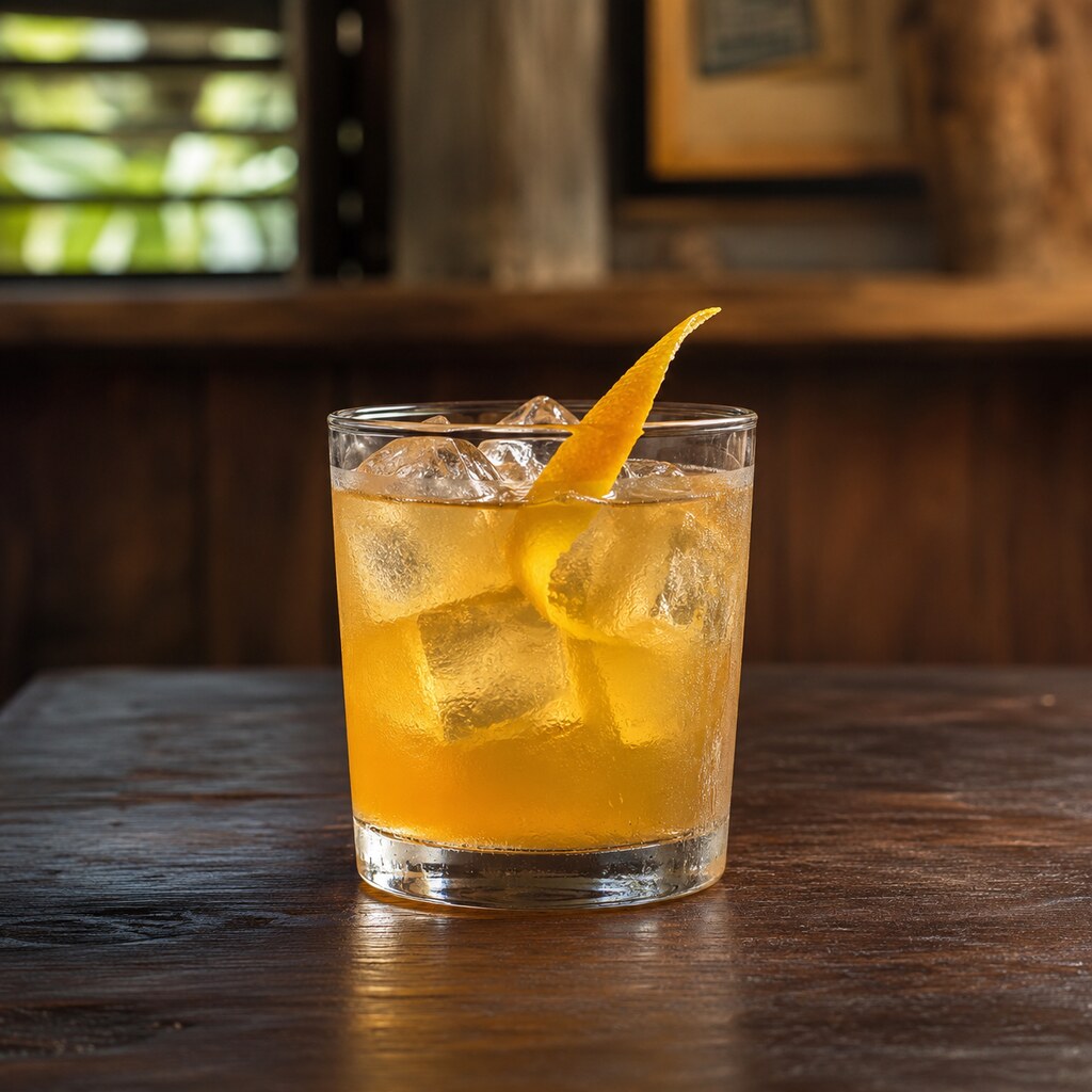 Planter’s Punch de ron jamaicano, lima y caña sobre hielo