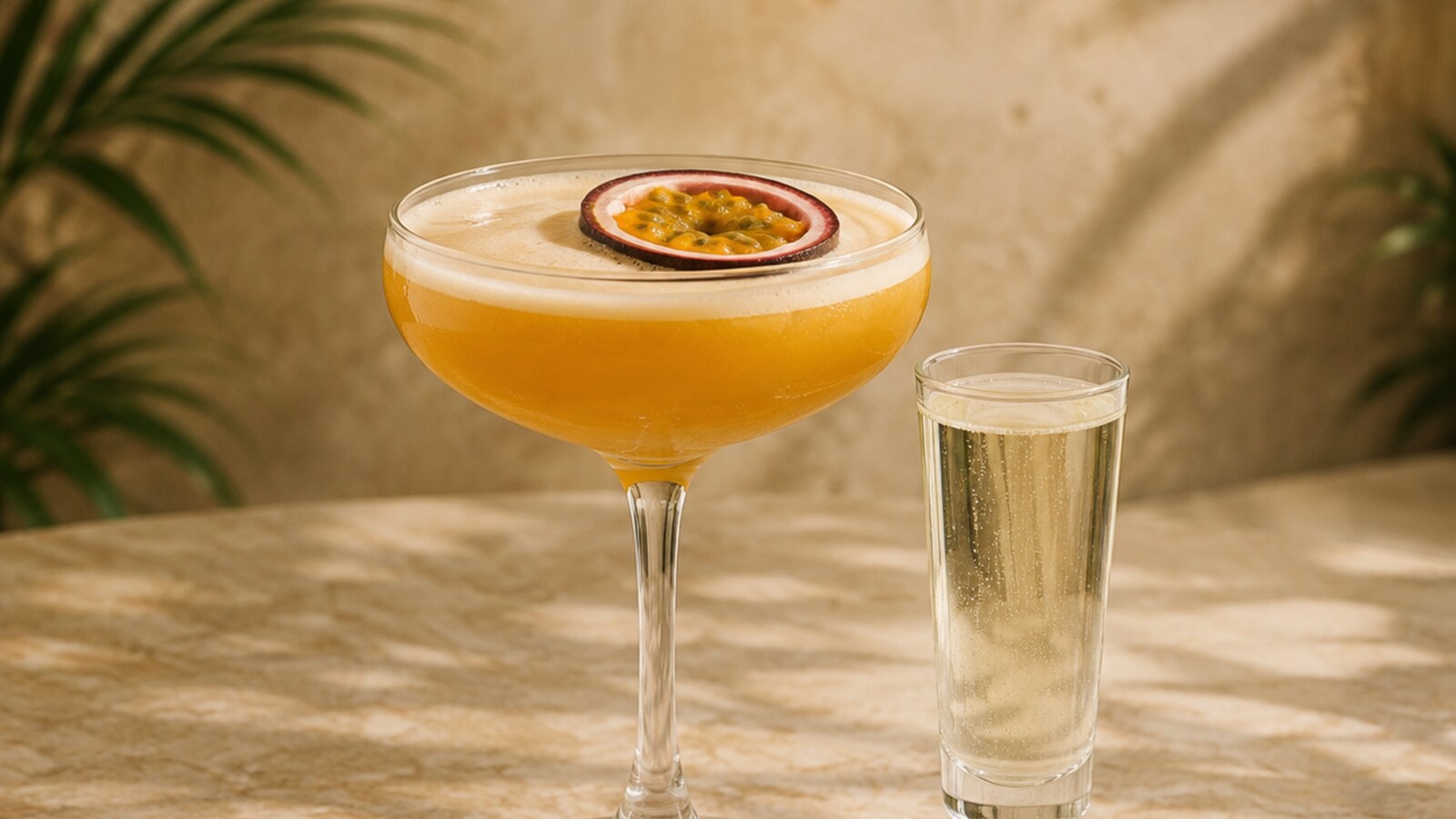 Porn Star Martini de vainilla y maracuyá con Champagne servido aparte