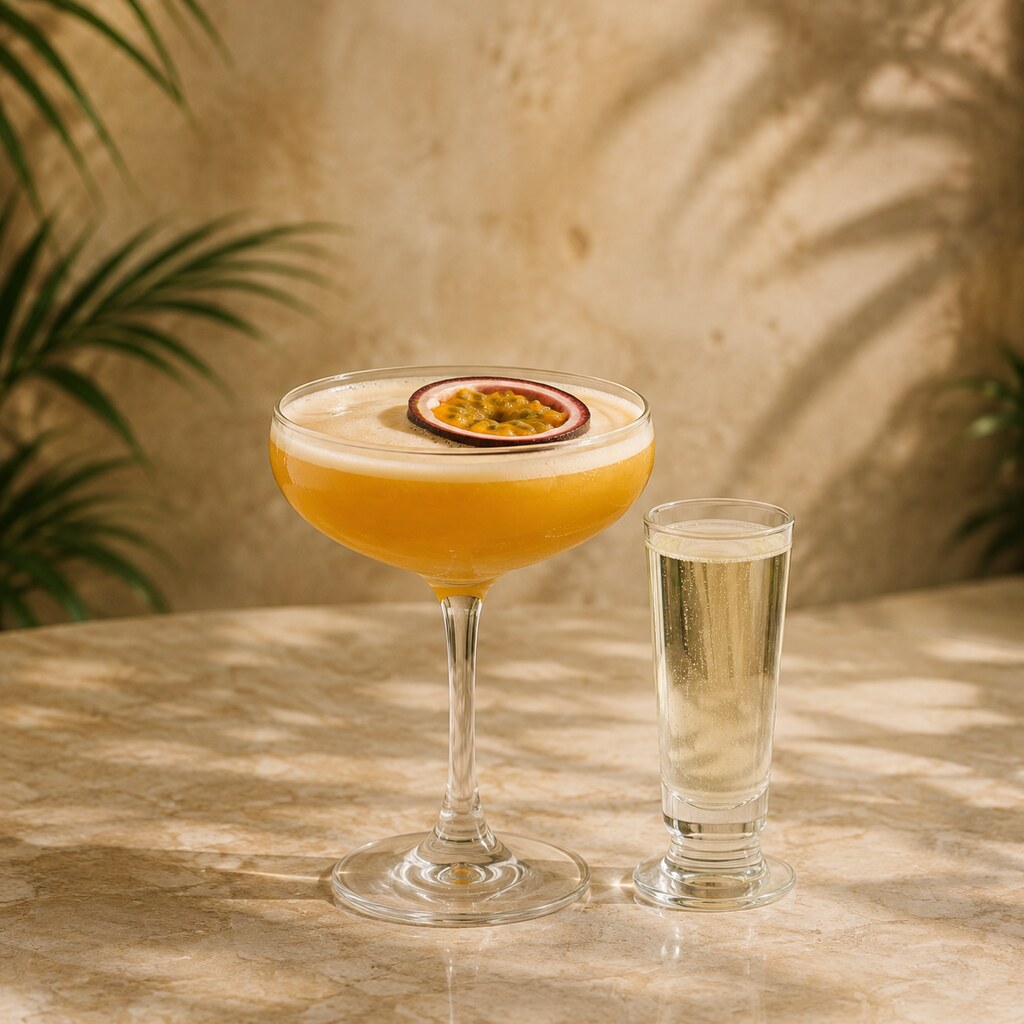 Porn Star Martini de vainilla y maracuyá con Champagne aparte
