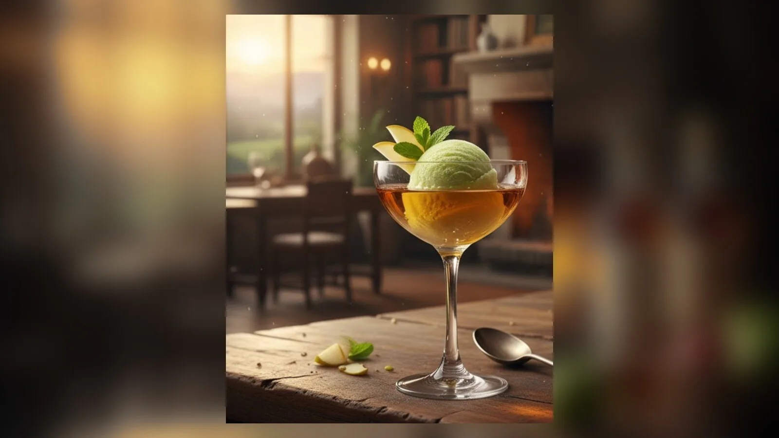 Trou Normand con una bola pequeña de sorbete de manzana y Calvados