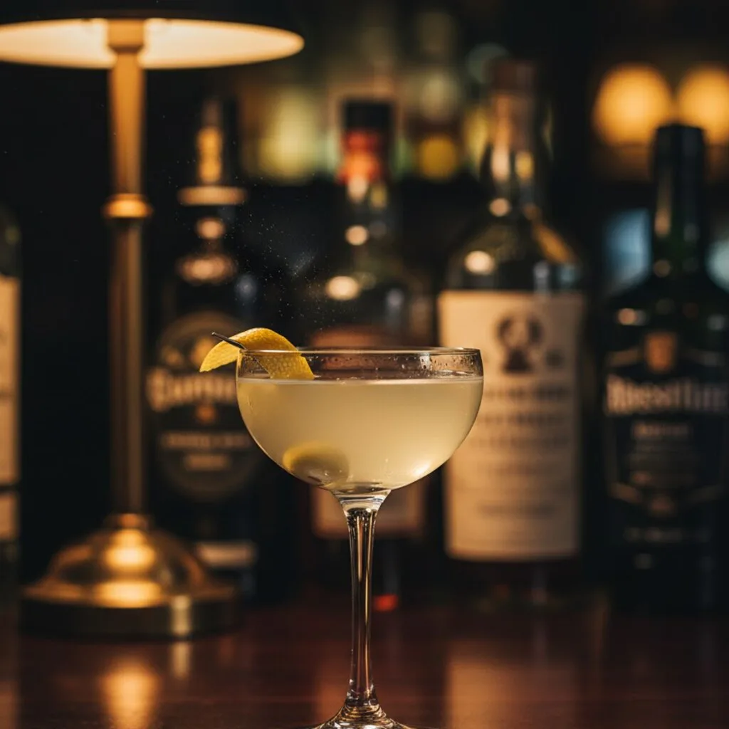 Tuxedo No. 2 servido con cereza y piel de limón
