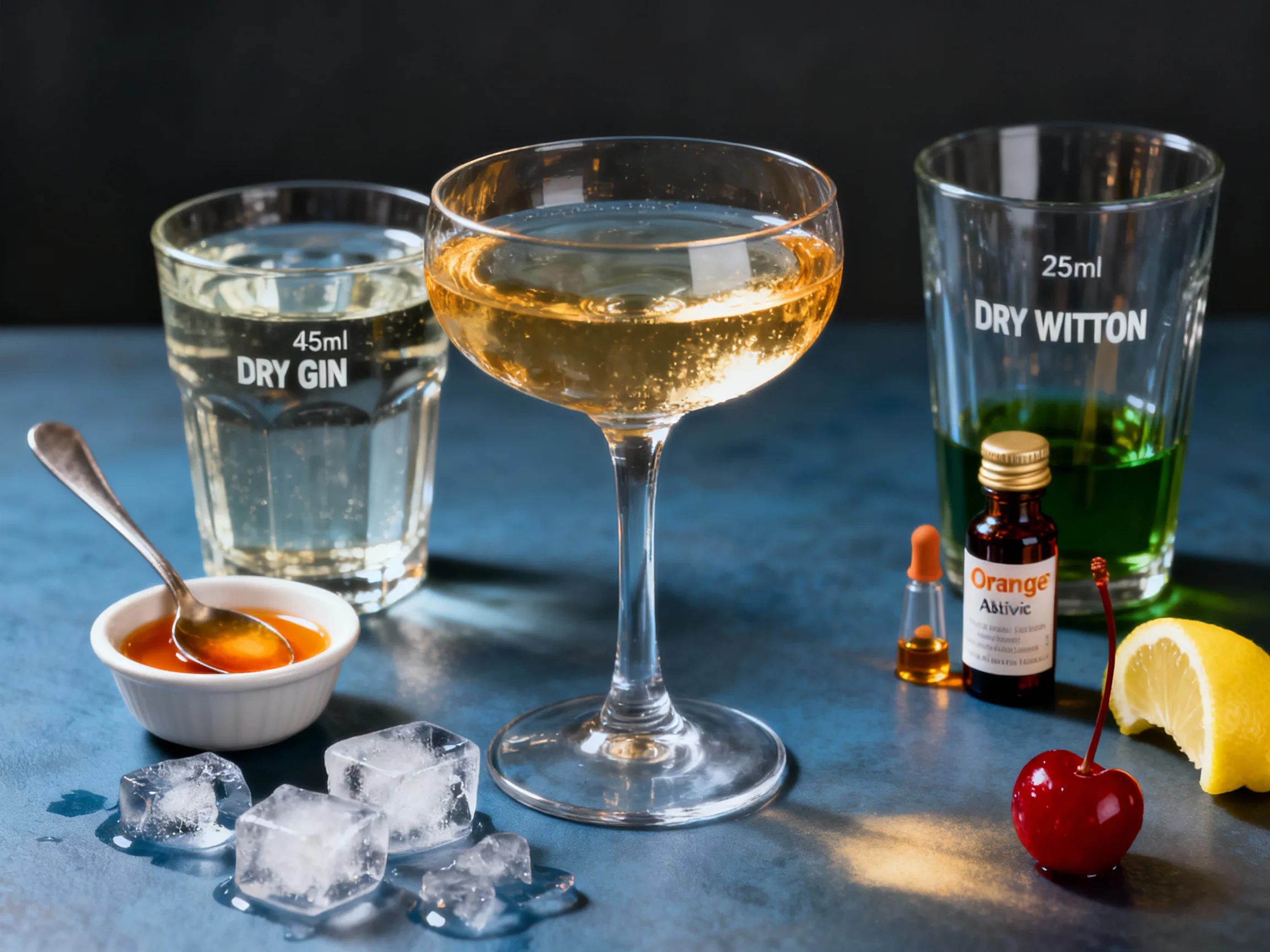 Old Tom gin, vermut seco, marrasquino, absenta y bitters para Tuxedo No. 2