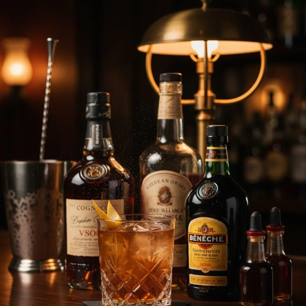 Vieux Carré ámbar servido con naranja