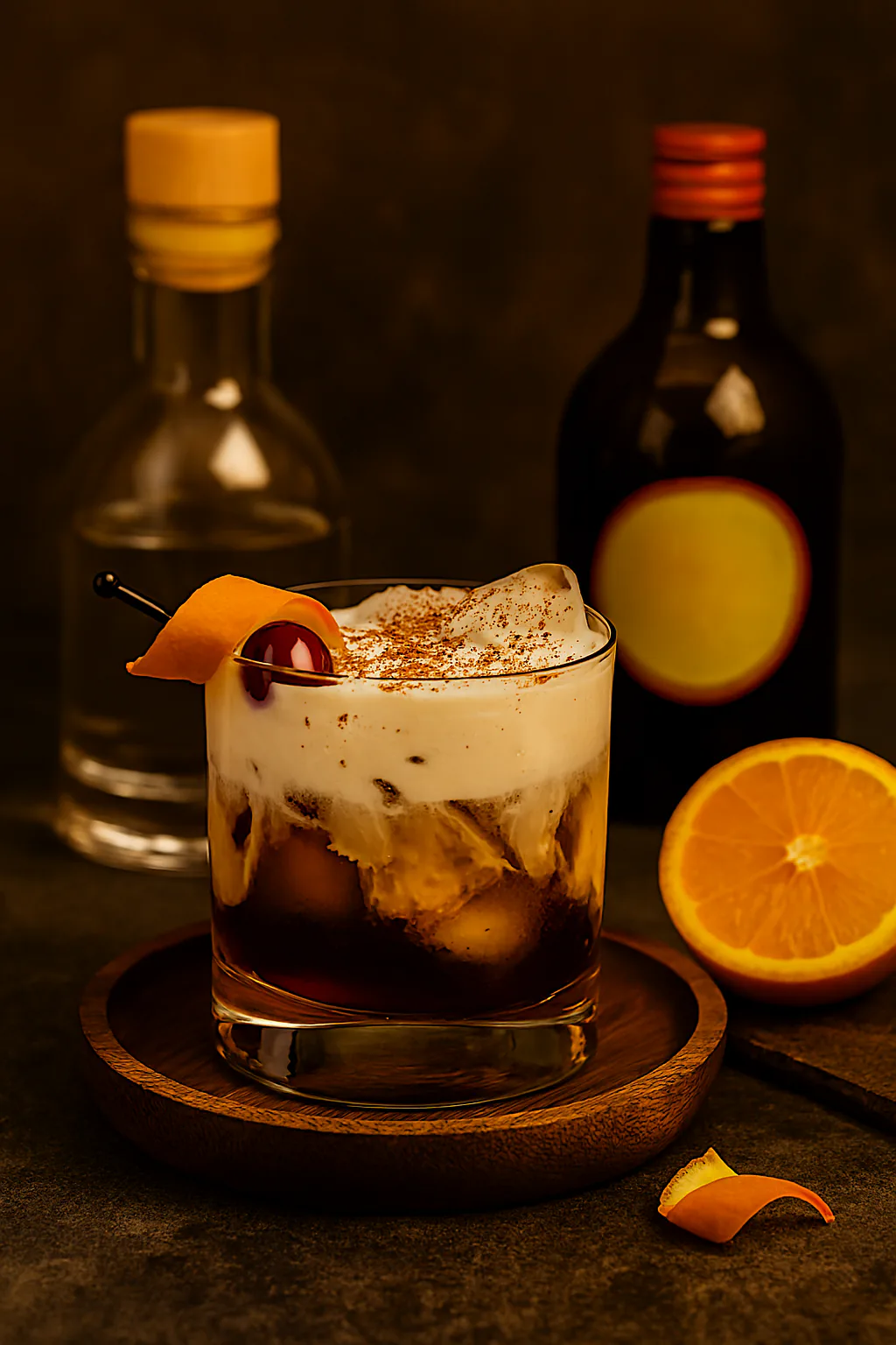 Vodka, licor de café, nata y hielo para preparar un White Russian