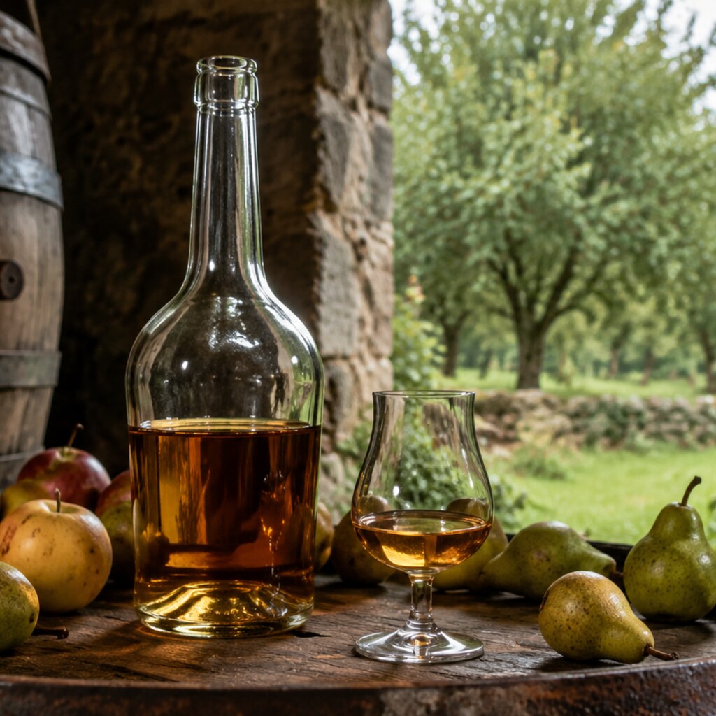 Calvados de manzana y pera en copa