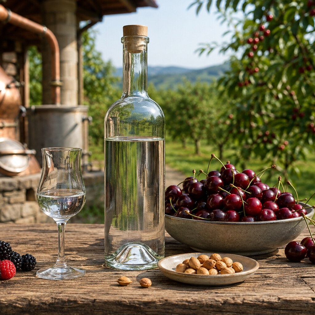 Kirsch de cereza y destilados de frutos rojos