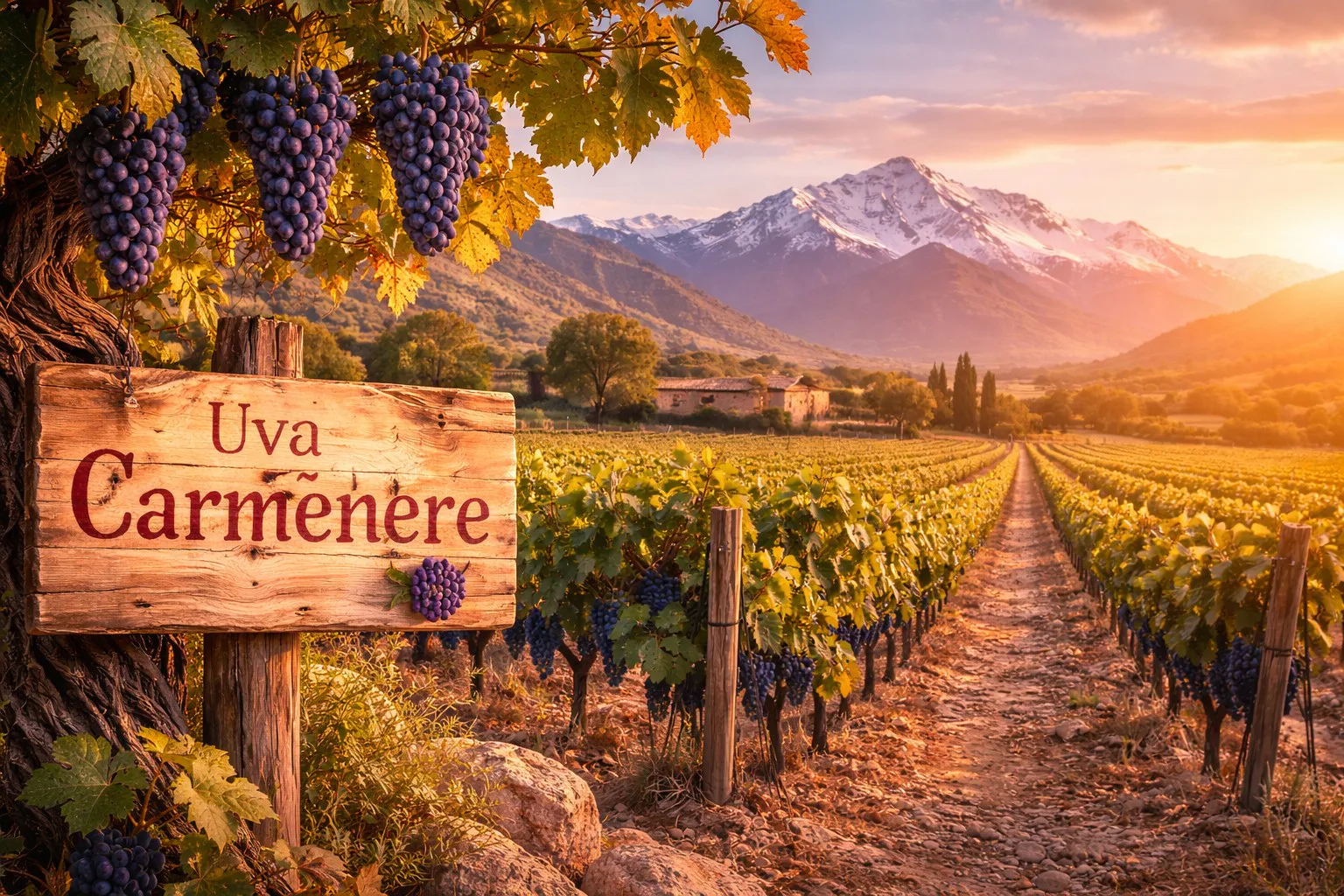 Carmenère: viñedo y uvas en su territorio de referencia