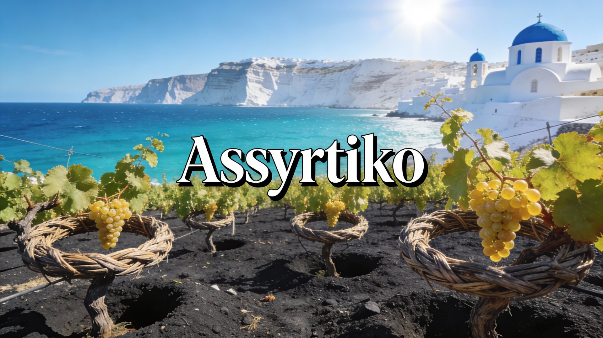 Viñedo de Assyrtiko formado en kouloura en Santorini