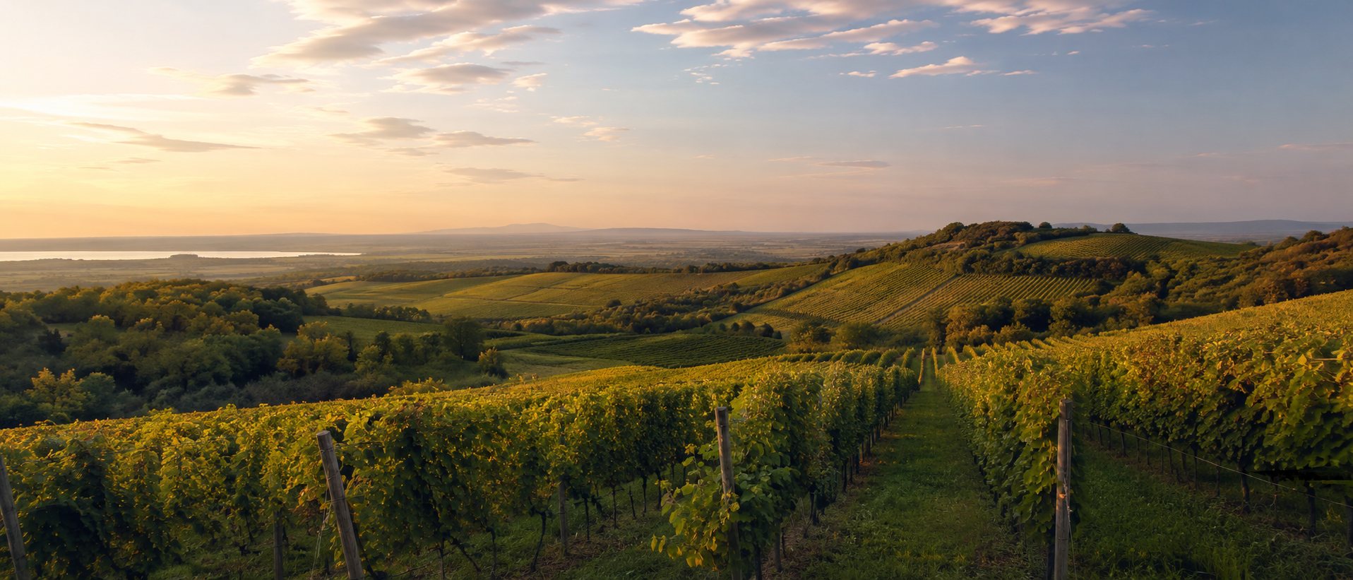 Viñedos de Blaufränkisch en las colinas de Burgenland