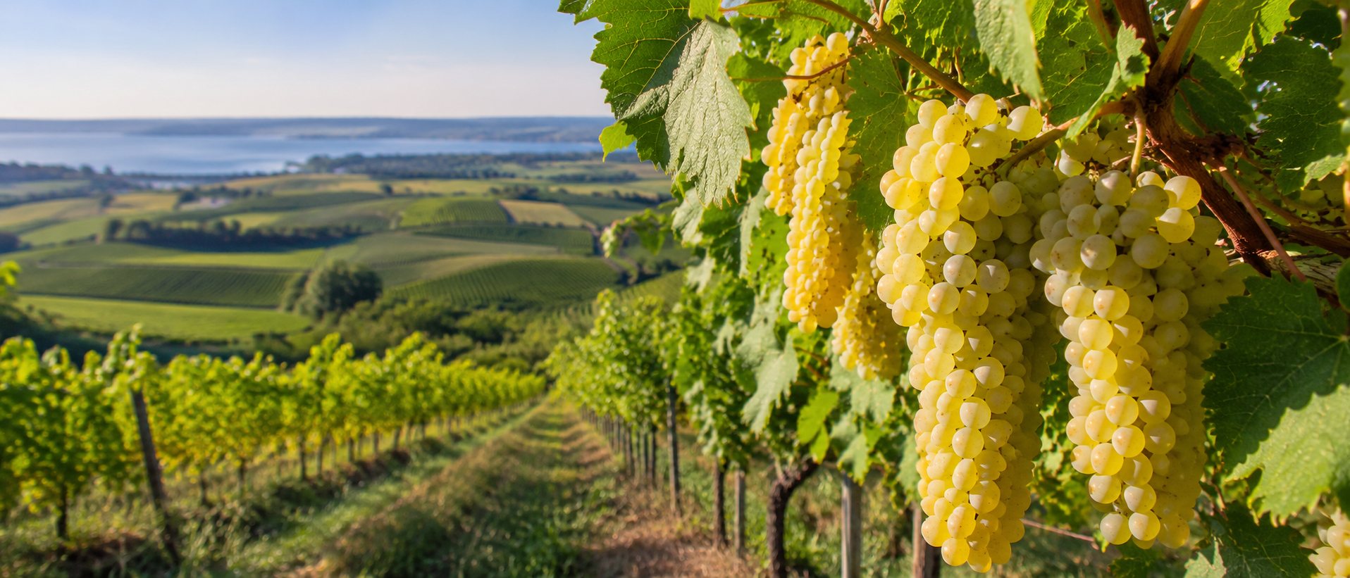 Viñedo de Colombard en el suroeste atlántico de Francia