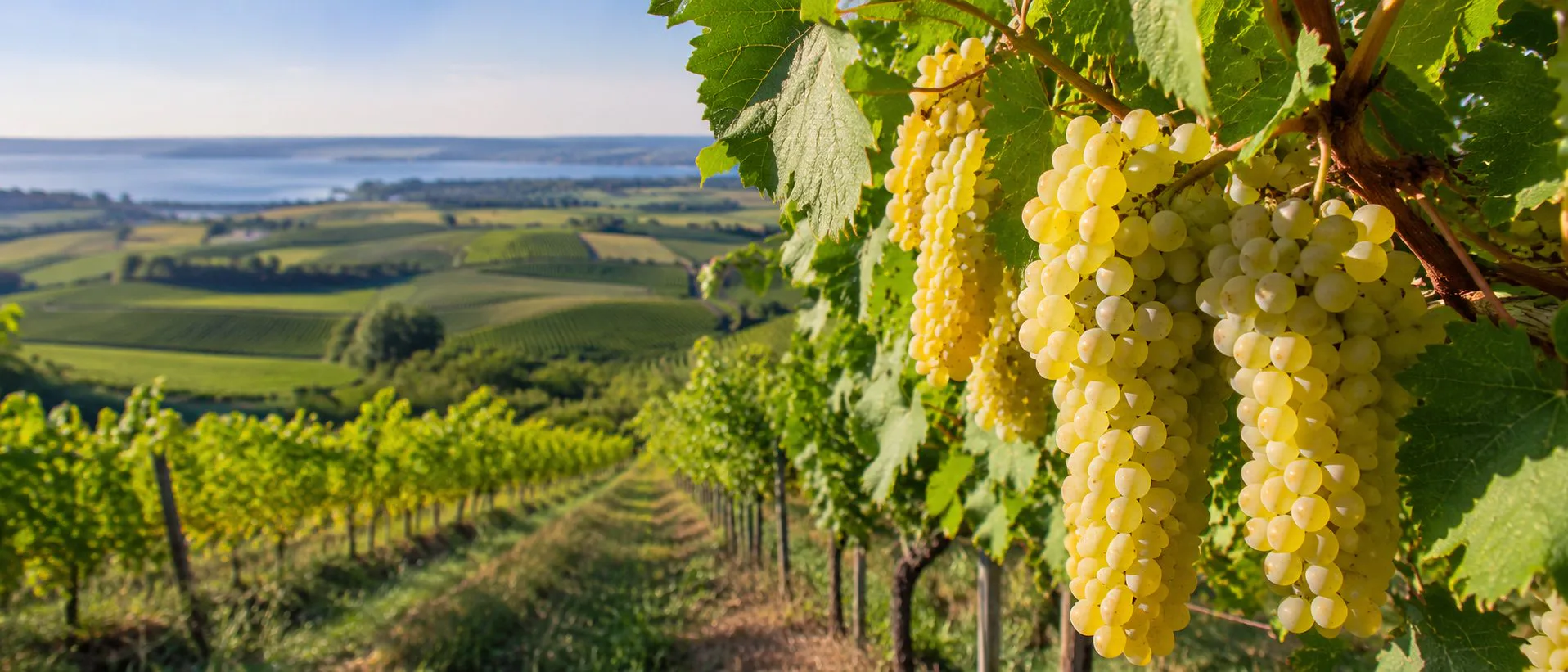 Viñedo de Colombard en el suroeste atlántico de Francia