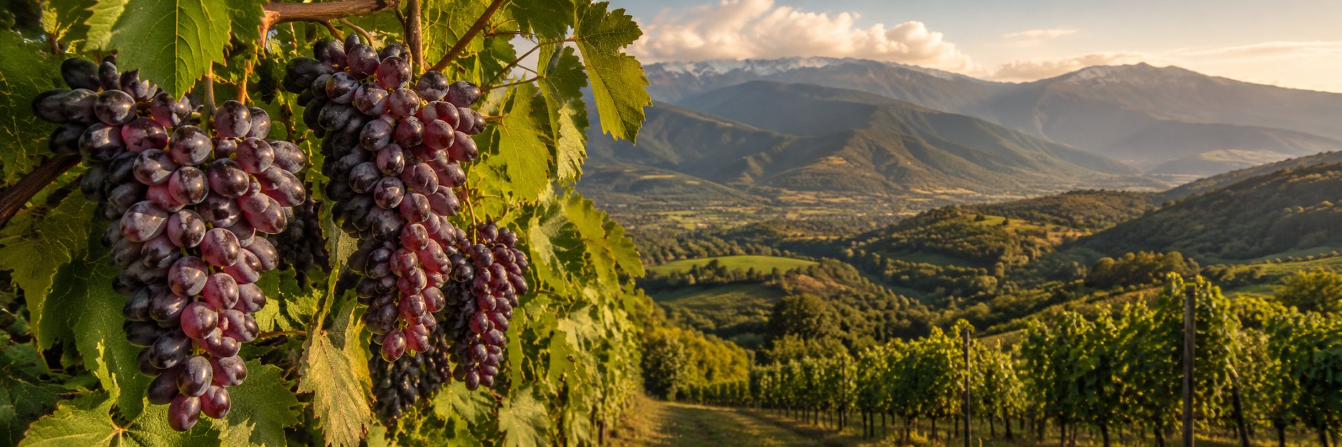 Viñedo y paisaje de Mujuretuli