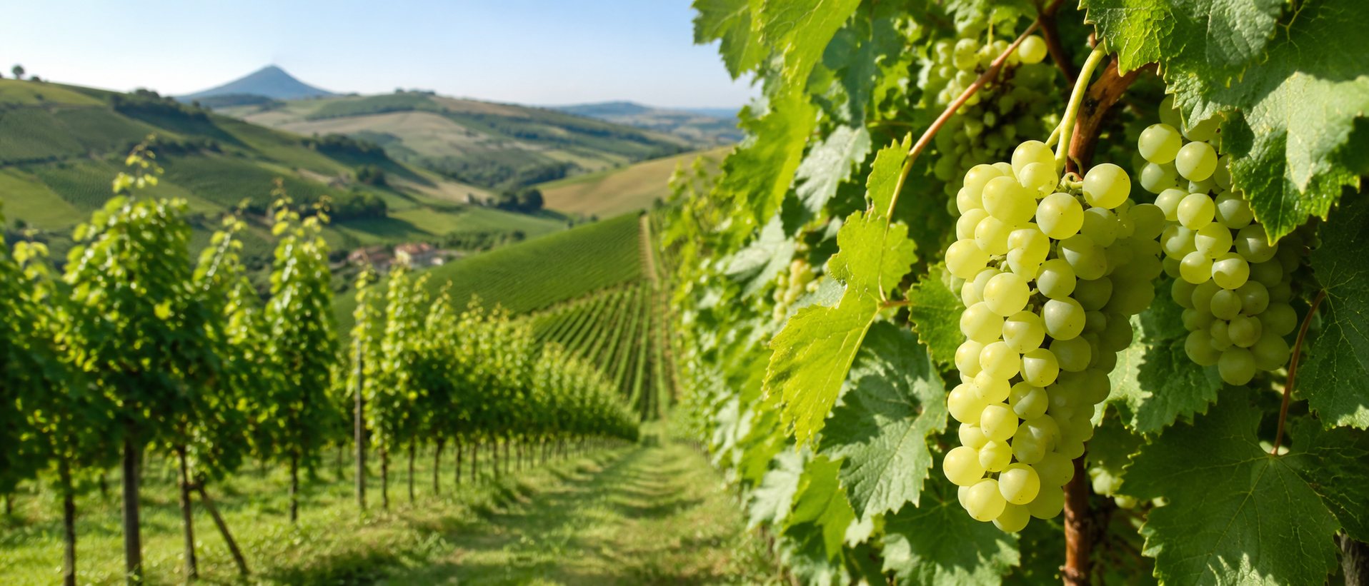 Viñedos de Verdicchio en las colinas de las Marcas